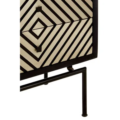 Boho Patterned 5 Drawer Tall Cabinet