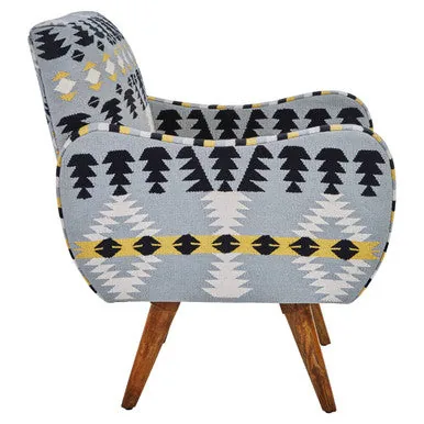 Cefena Kilim Style Rattan White Modern Armchair