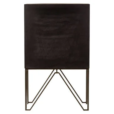 Saira Mango Wood Antique Brass Industrial Cabinet