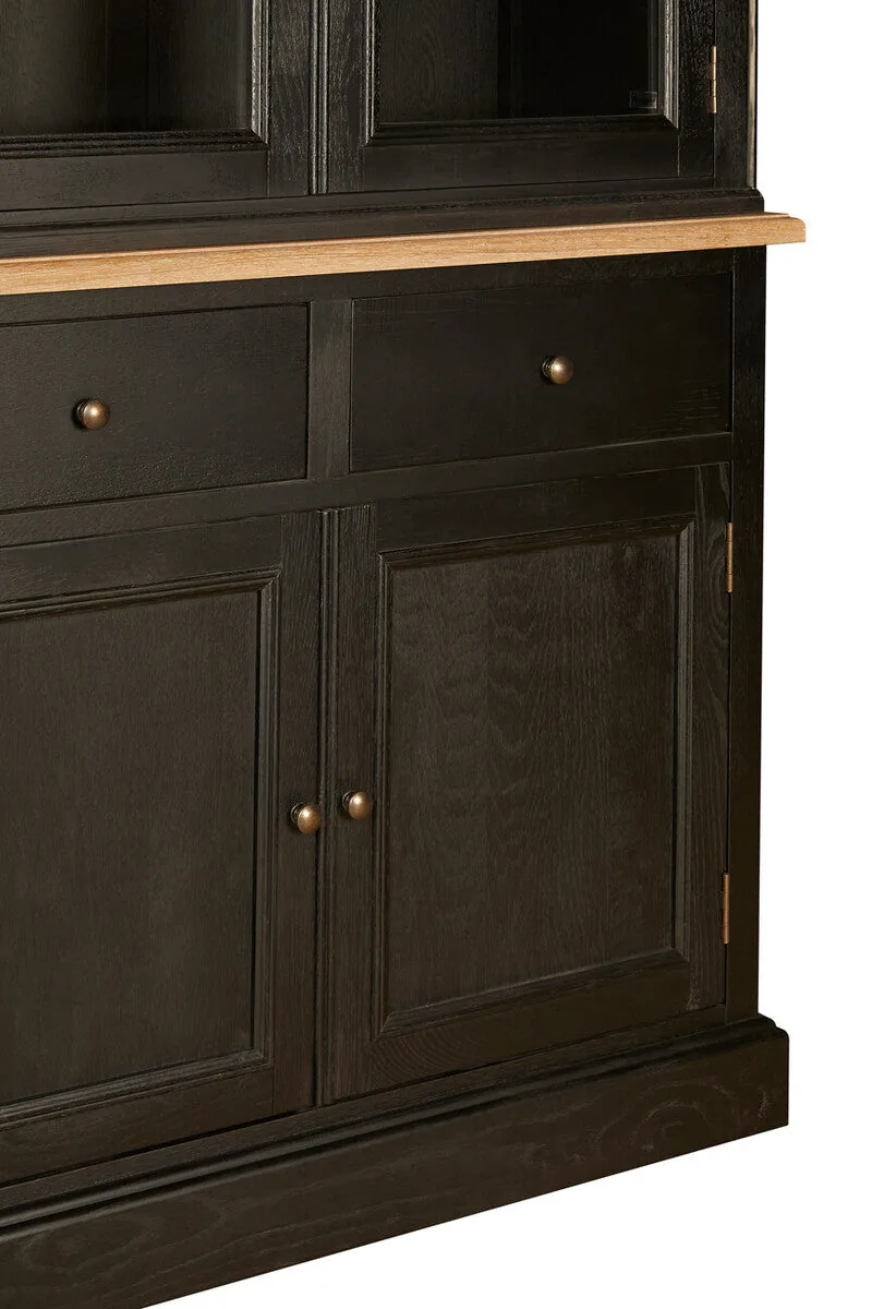 Lyon Black Oak Wood Large Cabinet