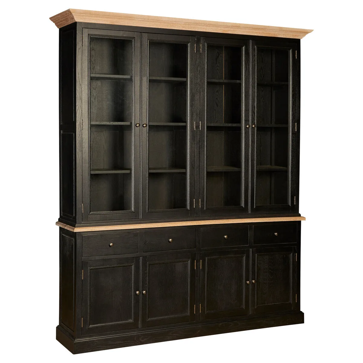 Lyon Black Oak Wood Large Cabinet