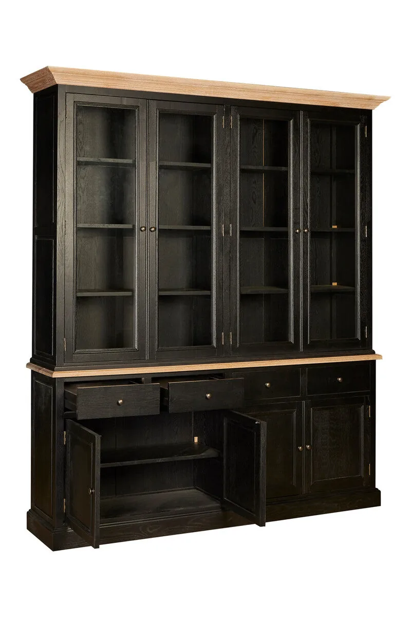 Lyon Black Oak Wood Large Cabinet