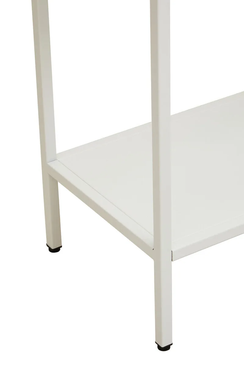 Acier Two Door White Metal Cabinet With Glass Doors