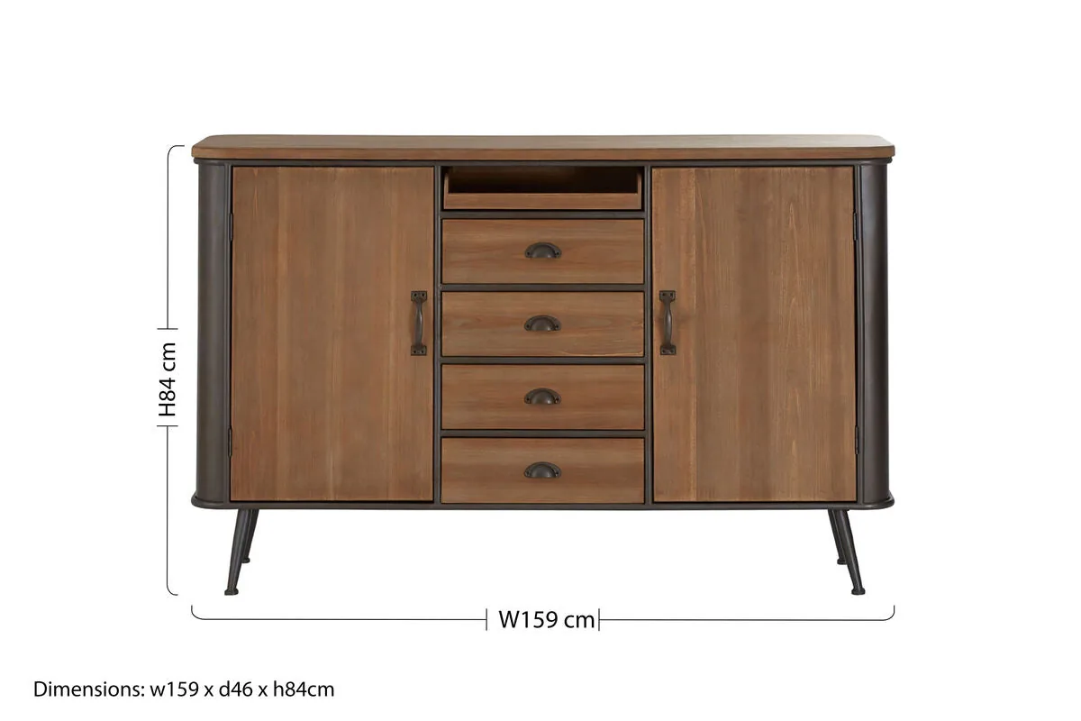 Trinity 4 Drawer Black Industrial Cabinet