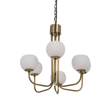 Waylen 6 Arm Glass Silver Contemporary Chandelier