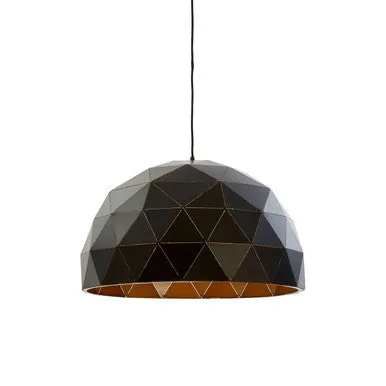 Mateo Large Black & Copper Dome Pendant Light