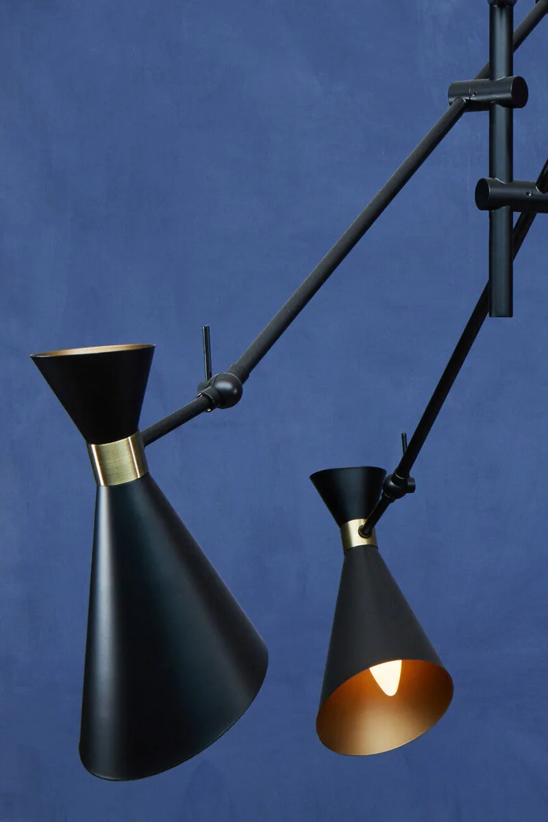 Linox 3 Shade Black & Gold Pendant