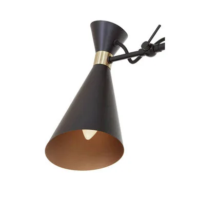 Linox 3 Shade Black & Gold Bent Arm Pendant