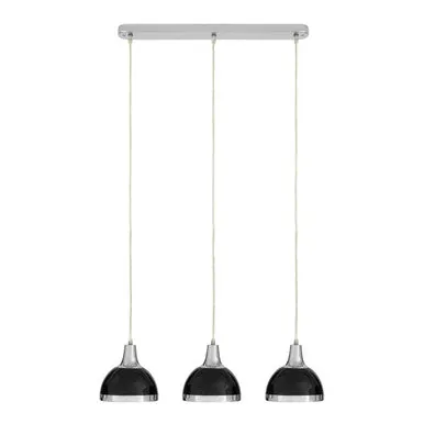 Jasper Black Shade & Chrome Pendant Light