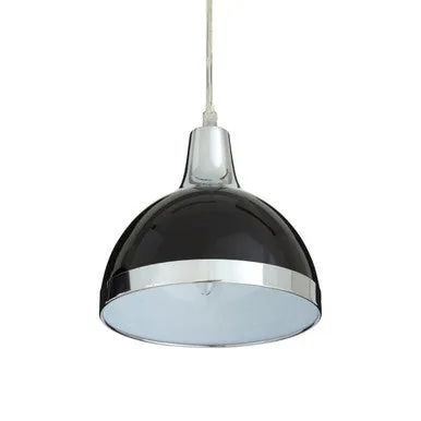 Jasper Black Shade & Chrome Pendant Light