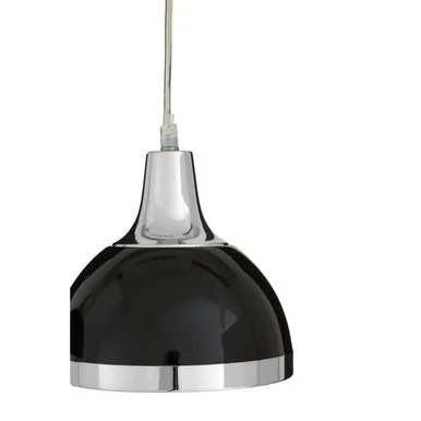 Jasper Black Shade & Chrome Pendant Light