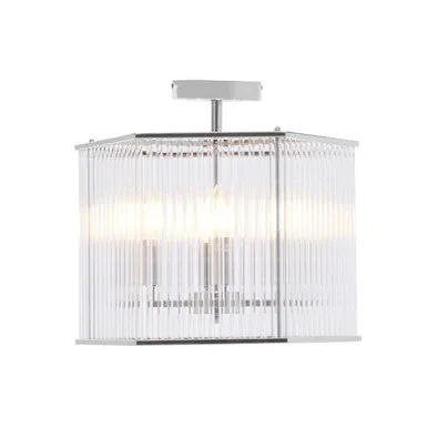 Lerici 4 Light Hexagonal Chrome Pendant Light