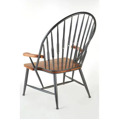 New Foundry Walnut Wood & Metal Armchair