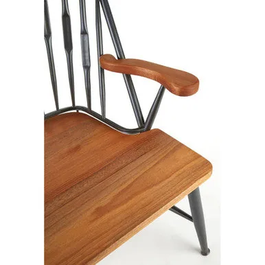 New Foundry Walnut Wood & Metal Armchair