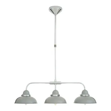 Jasper 3 Shades Light Grey & Chrome Pendant Light