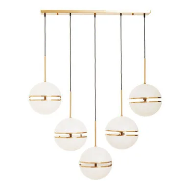 Abira Five Ball Brass Pendant Light