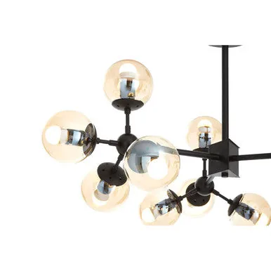 Abira Matte Black 12 Arm Pendant Light