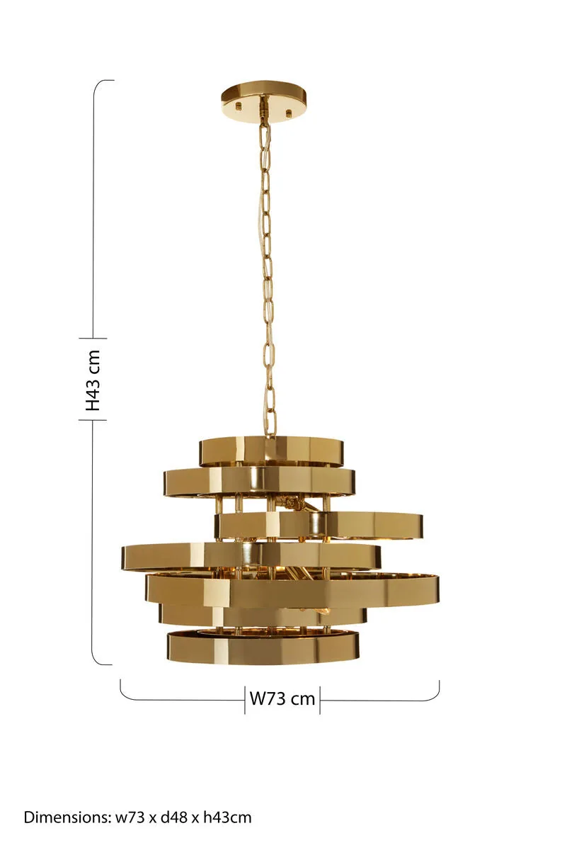 Alana 4 Bulb Gold Pendant Light