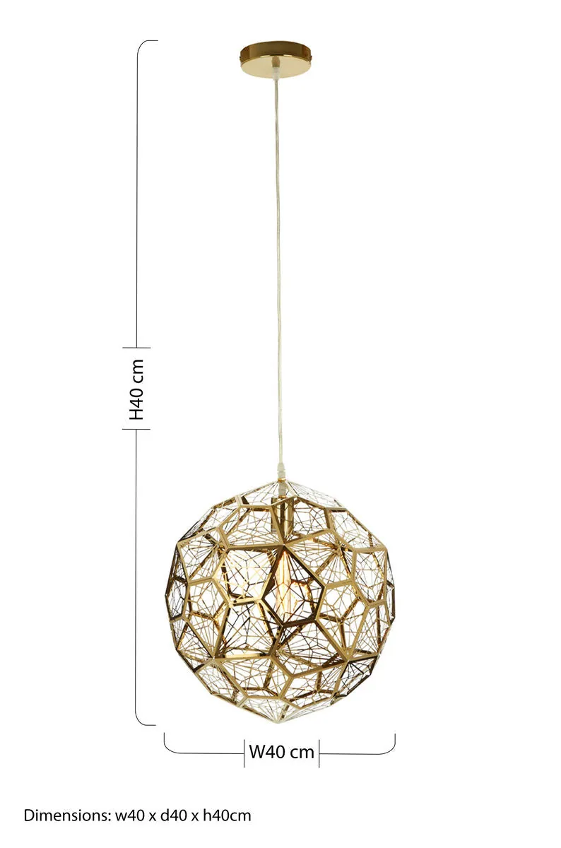 Akela Steel Gold Contemporary Pendant Light
