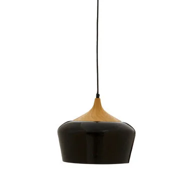 Blayne Black Metal & Wood Pendant Light