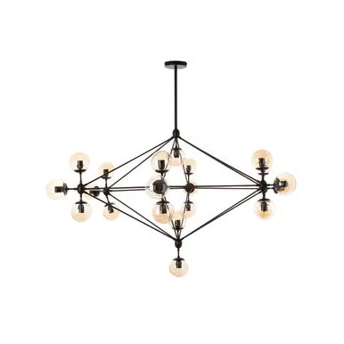 Abira Matte Black 21 Arm Pendant Lamp