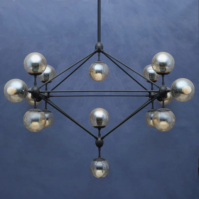 Abira Matte Black 21 Arm Pendant Lamp