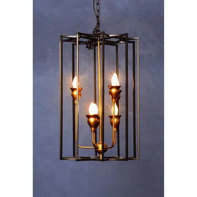 Allas 6 Bulb Iron Matte Black Pendant Light