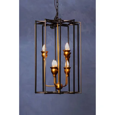 Allas 6 Bulb Iron Matte Black Pendant Light