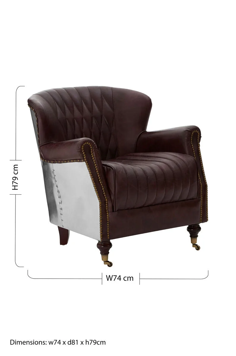 Victor Brown Leather Armchair