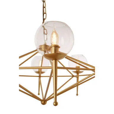 Abira Gold 8 Arm Geo Pendant Lamp