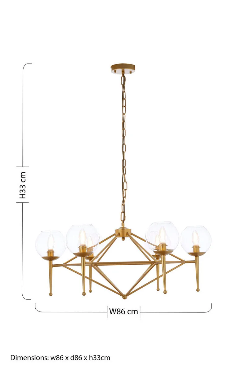 Abira 6 Bulb Geo Pendant Light