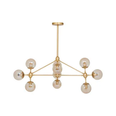 Abira Gold 10 Arm Pendant Light