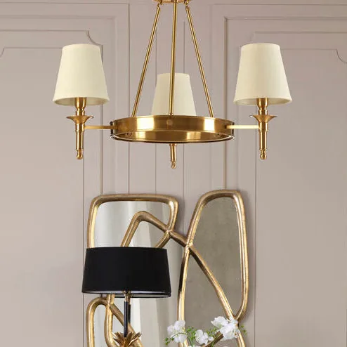 Zina Linen Gold Ceiling Light