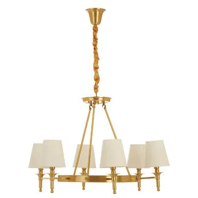 Zina 6 Arm Linen White Contemporary Ceiling Light