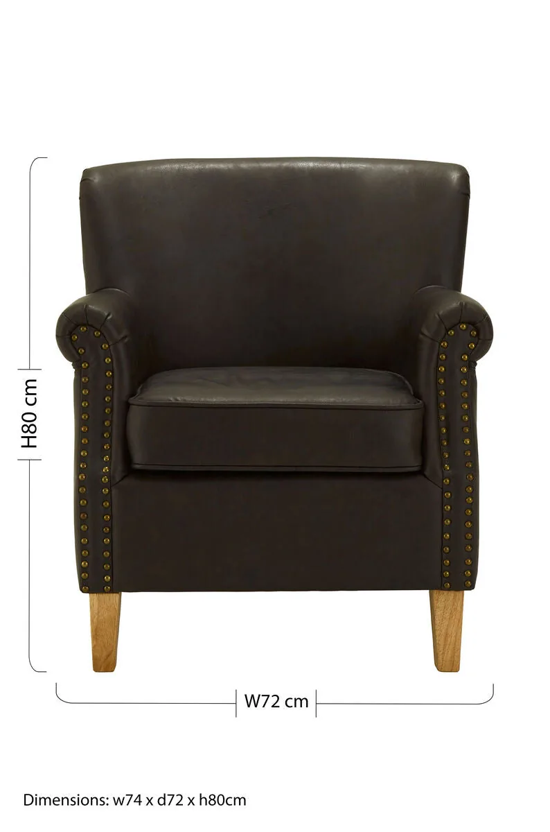 Trinity Brown Leather Armchair