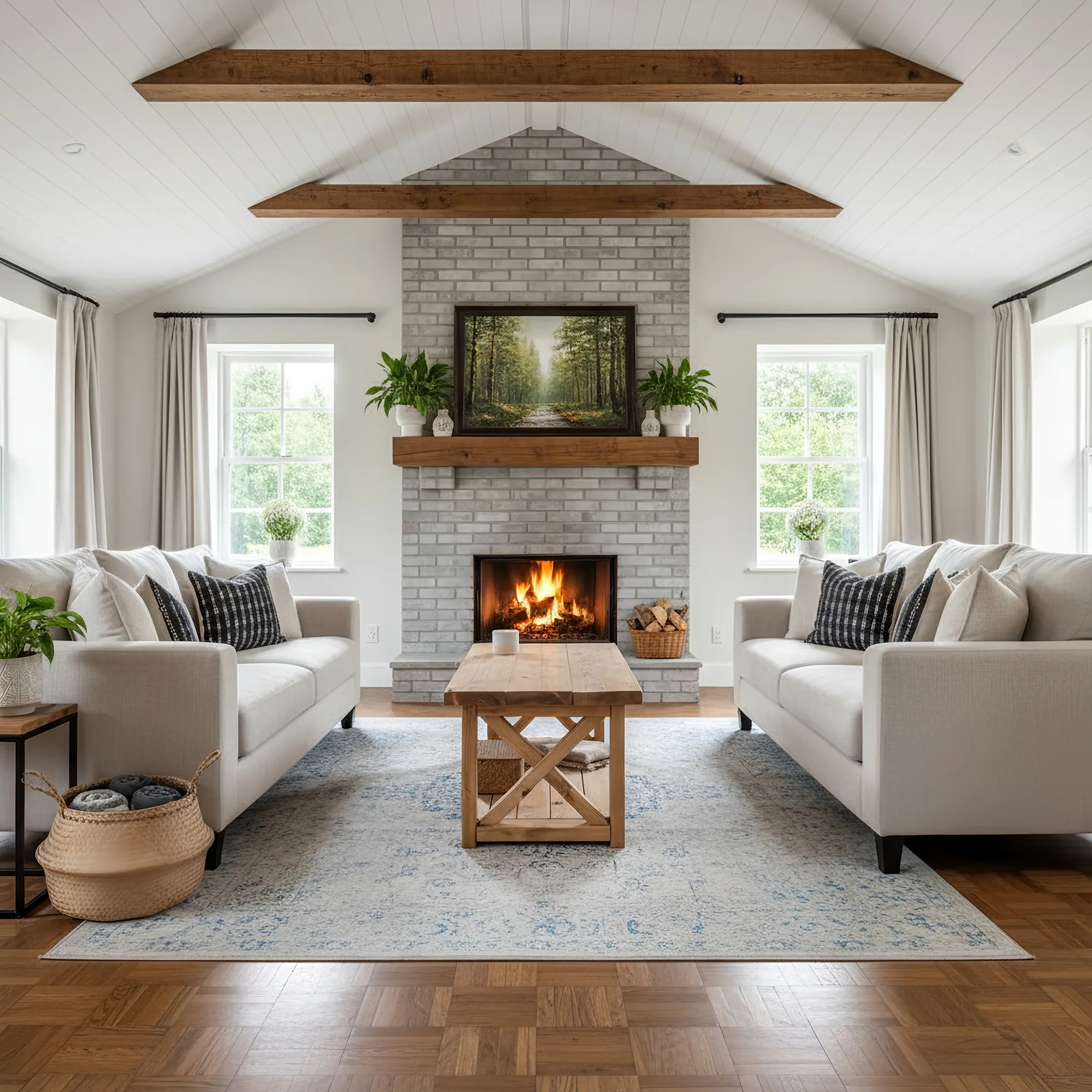 Farmhouse Coffee Table With Shelf