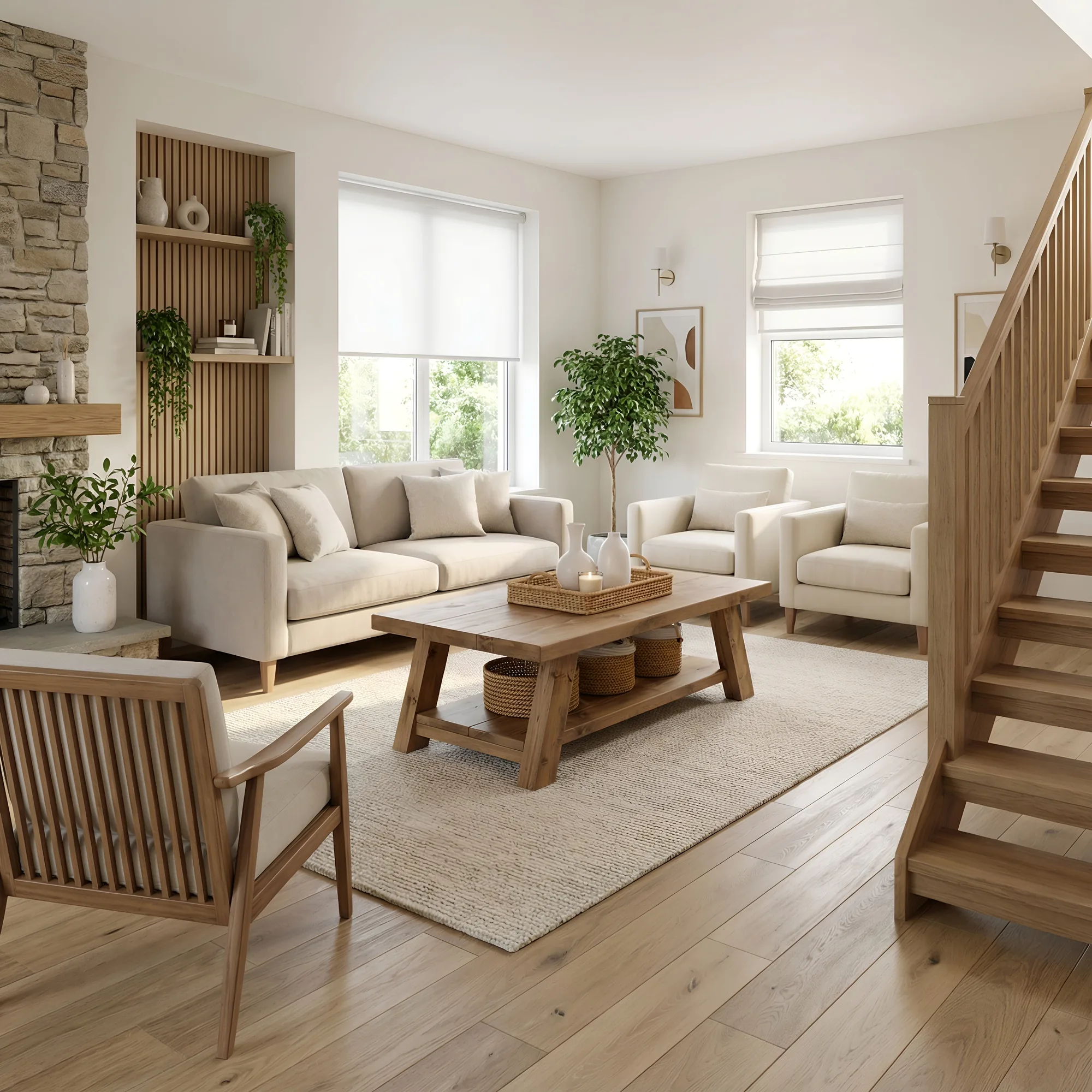 OSSO Rustic Wooden Coffee Table With Shelf