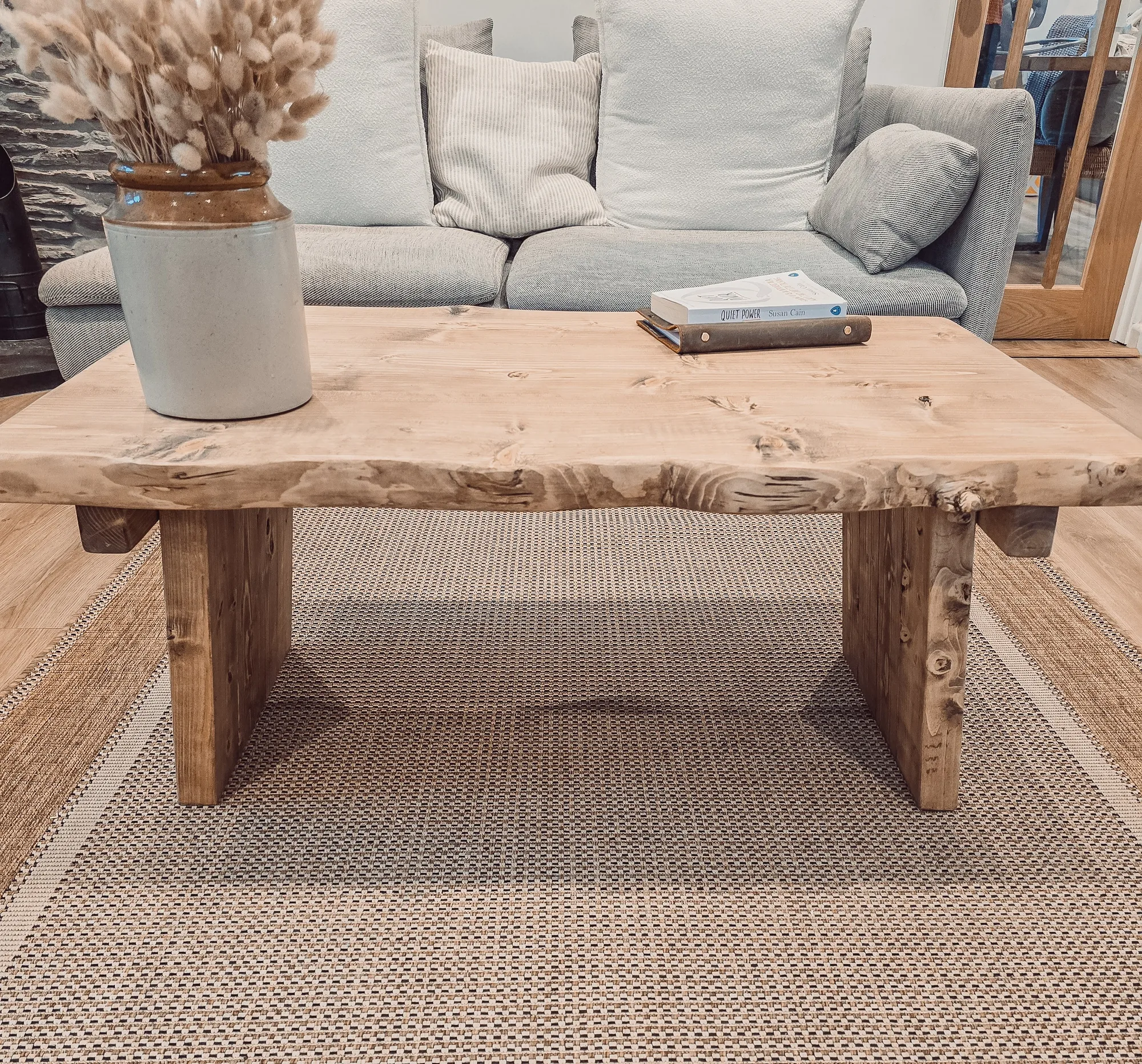 LINA Angled Legs Chunky Live / Waney Edge Coffee Table