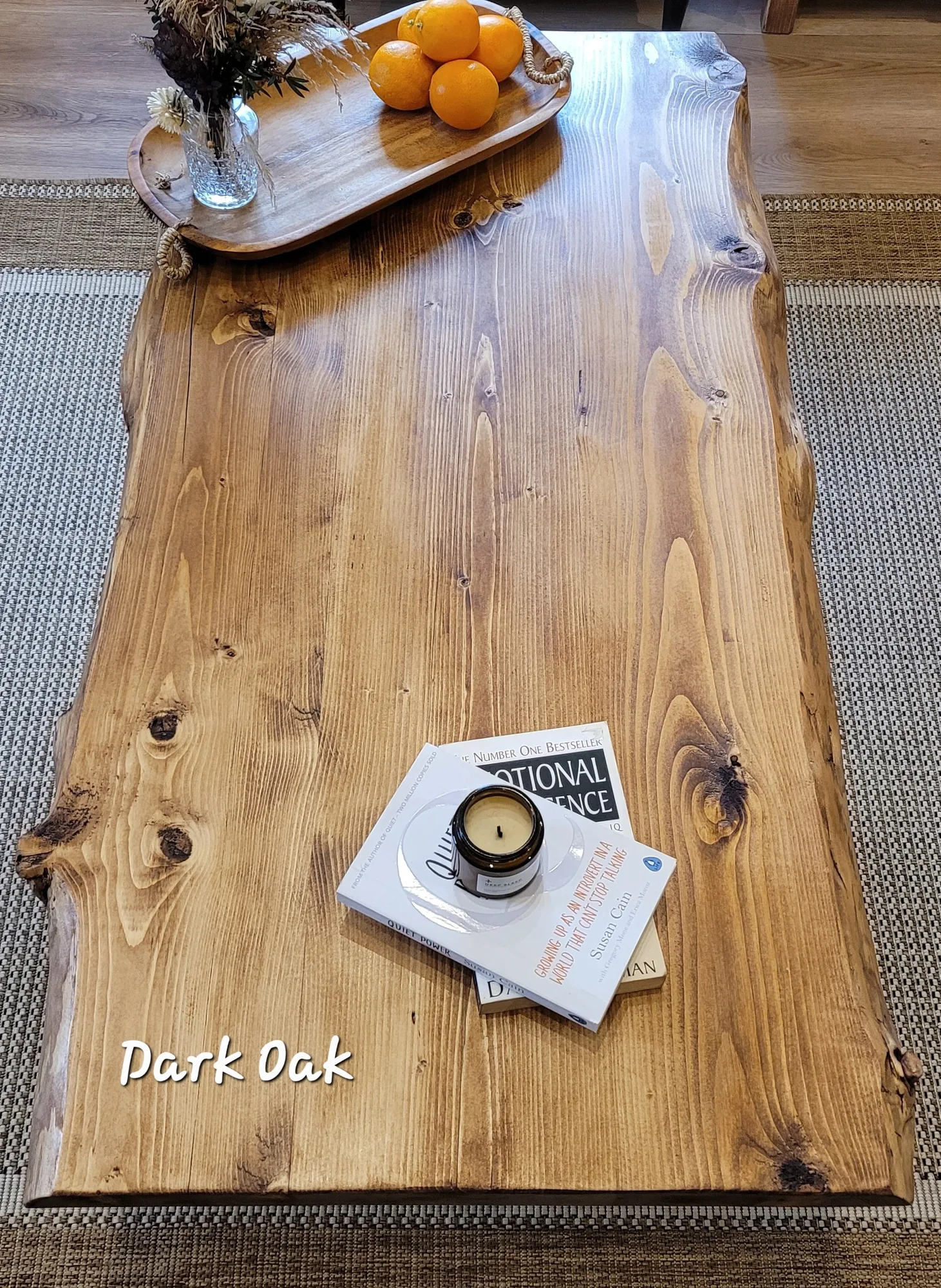 VELA Live / Waney Edge Coffee Table With Metal A Frame Legs