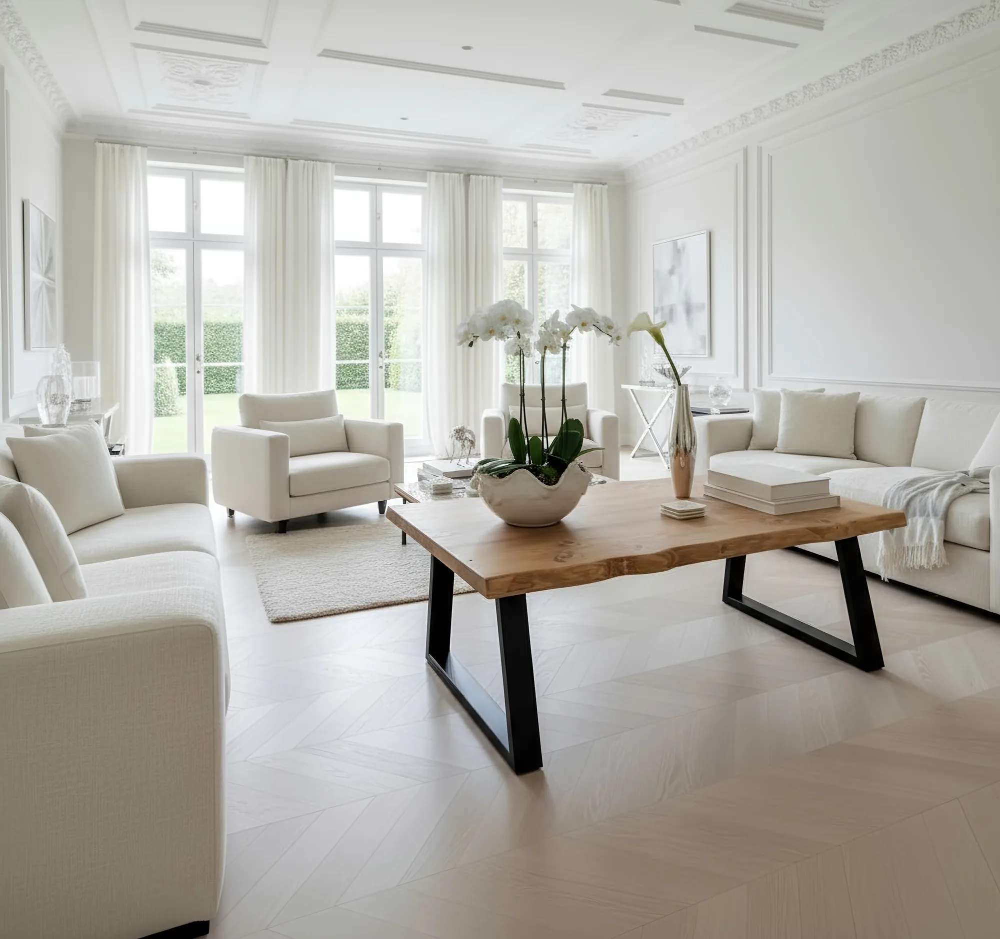 FENA Live / Waney Edge Coffee Table With Metal Trapezium Legs