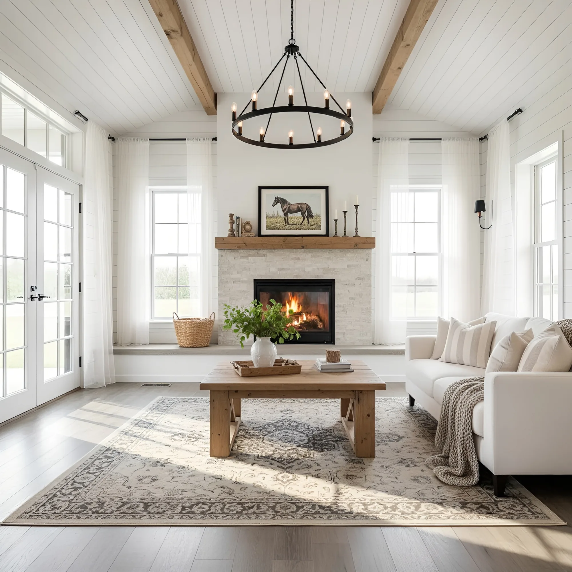Farmhouse Coffee Table With X Legs