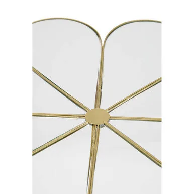 Silver & Gold Iron Frame Coffee Table With Petal Design Mirrored Top, Rabia
