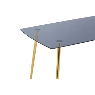 Smoked Glass Top & Slanted Legs Coffee Table With 6 Chairs Set, Wimslow