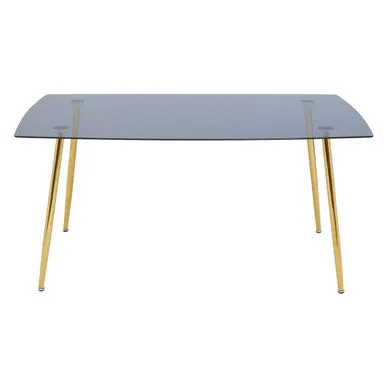 Smoked Glass Top & Slanted Legs Coffee Table With 6 Chairs Set, Wimslow