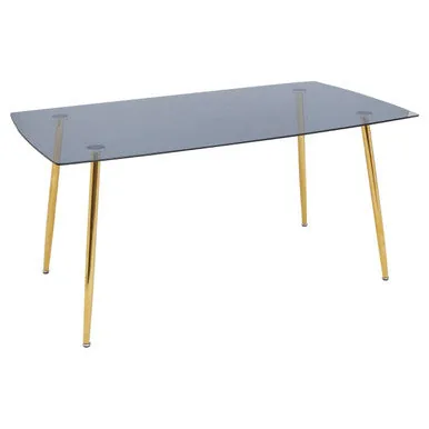 Smoked Glass Top & Slanted Legs Coffee Table With 6 Chairs Set, Wimslow
