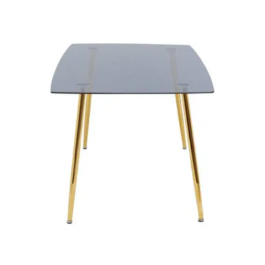 Smoked Glass Top & Slanted Legs Coffee Table With 6 Chairs Set, Wimslow