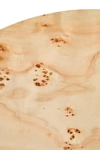 Natural Burl Wood Round Coffee Table With Drum Shape Design, Mota