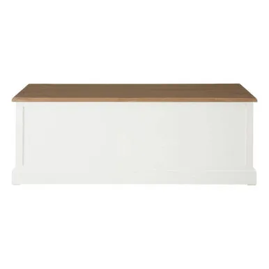 Fir Wood Veneer Top & White Wooden Coffee Table With 3 Drawers, Hardwick
