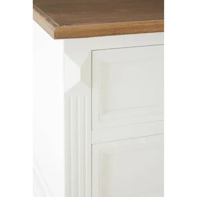 Fir Wood Veneer Top & White Wooden Coffee Table With 3 Drawers, Hardwick