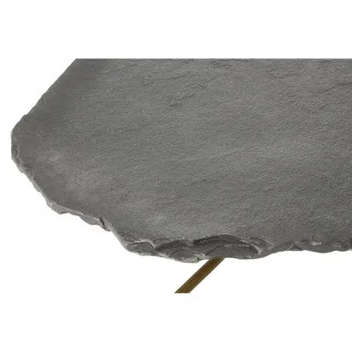 Grey Stone Top Coffee Table With Tripod Geometric Base, Rany